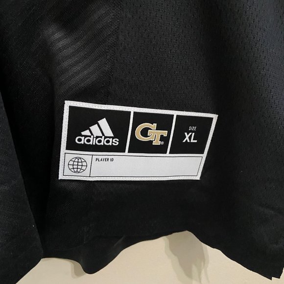 Adidas Georgia Tech Yellow Jackets Football Jersey Black Mens HG4404 NEW $130 - Picture 11 of 12